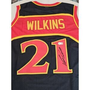 Dominique Wilkins Autographed/Signed Jersey Beckett Black Custom Jersey